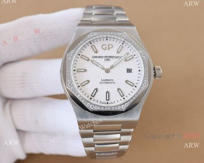 Swiss Quality Copy Girard-Perregaux Laureato Watches White Dial Diamond-set